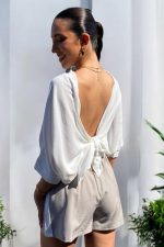 white crepe kimono