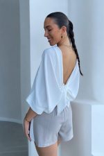 white crepe kimono