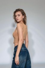 Square Neck Top in Camel