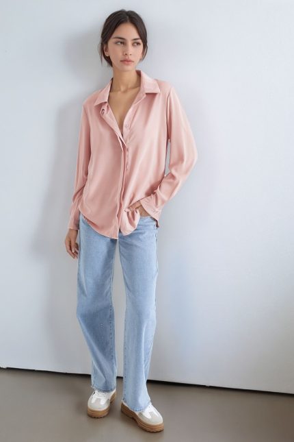 Sheer Πουκάμισο in Dusty Pink