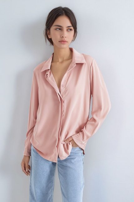 Sheer Πουκάμισο in Dusty Pink