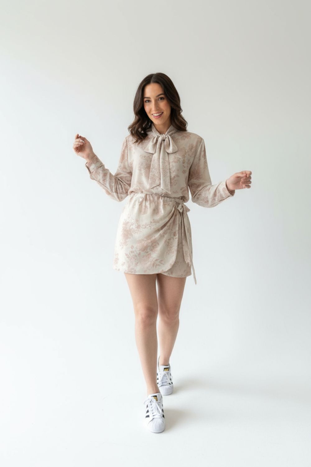 Set Floral Φούστα και Πουκάμισo in nude (5) Set Floral Φούστα και Πουκάμισo in nude (5)