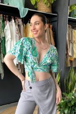 Multy Κρουαζέ Τοπ Iris in Green Lahour