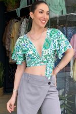 Multy Κρουαζέ Τοπ Iris in Green Lahour