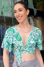 Multy Κρουαζέ Τοπ Iris in Green Lahour