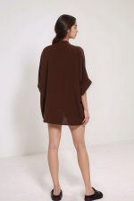 Crepe Kimono in Brown