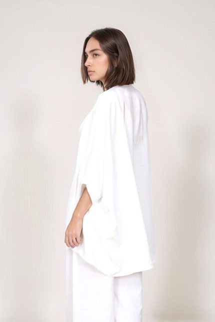 Σετ Κιμονό και Παντελόνα Crêpe in White