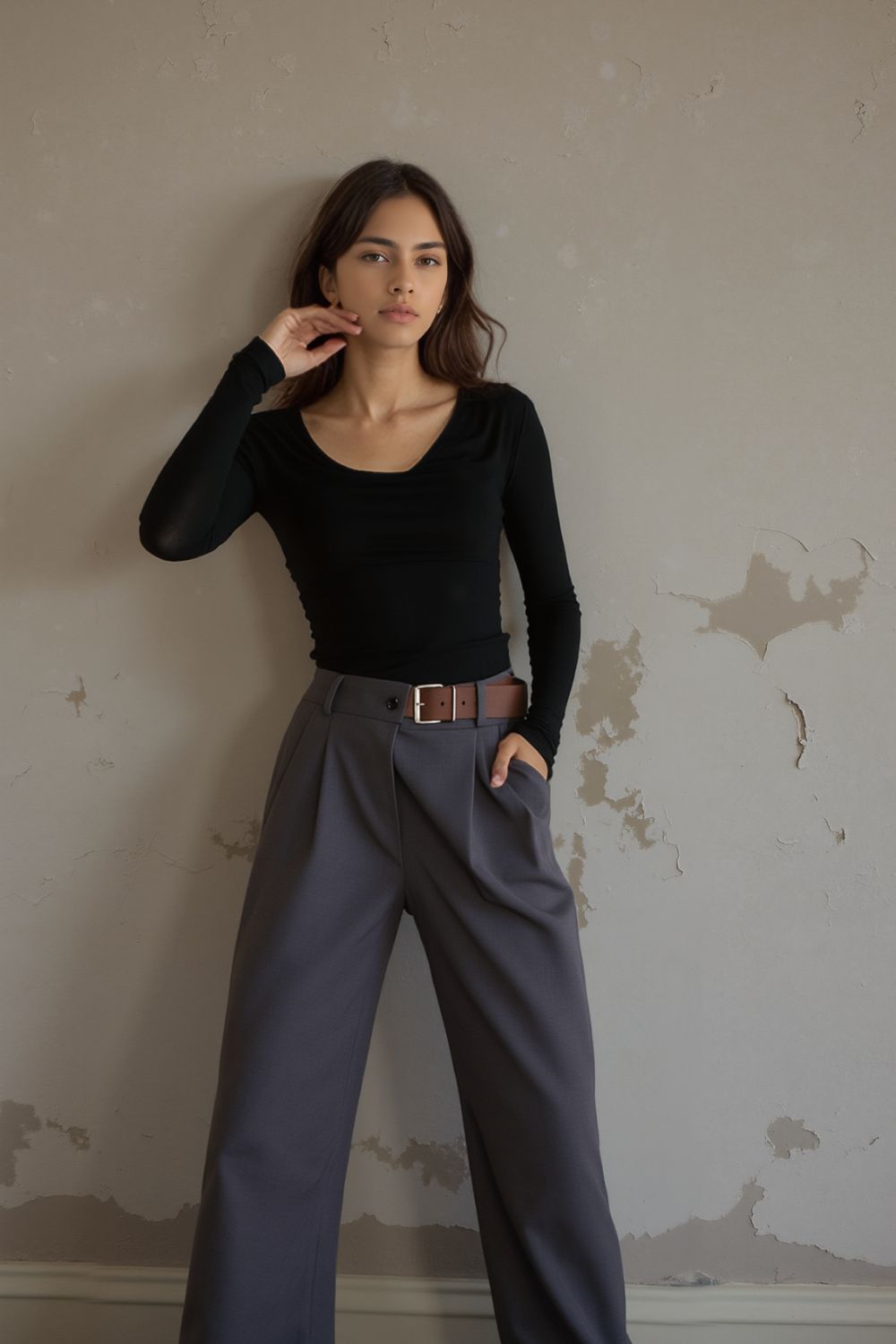 DAD Ψηλόμεση Παντελόνα in Grey (1) DAD Ψηλόμεση Παντελόνα in Grey
