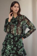 Πουκάμισο με Δέσιμο Εμπριμέ Sheer in Khaki