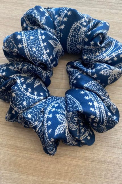 Scrunchie Satin Navy