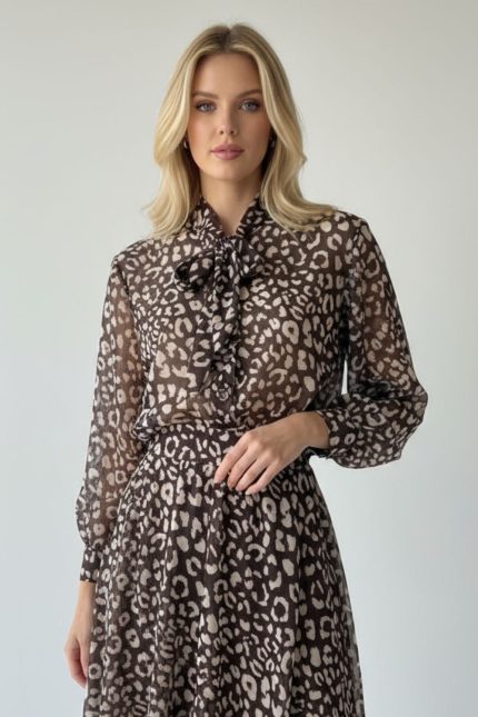 Glow Πουκάμισο με Δέσιμο Animal Print