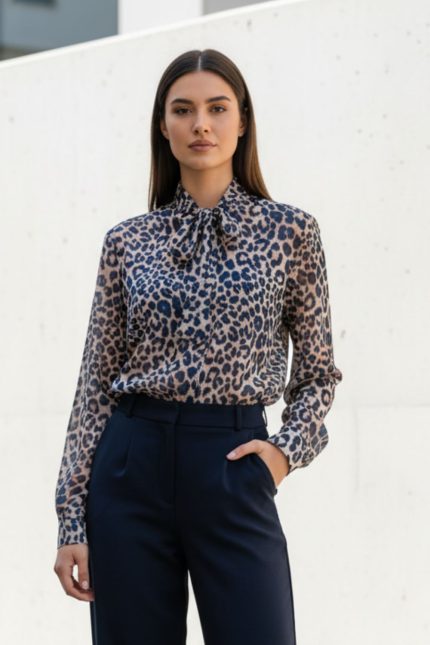 Glow Πουκάμισο με Δέσιμο Animal Print