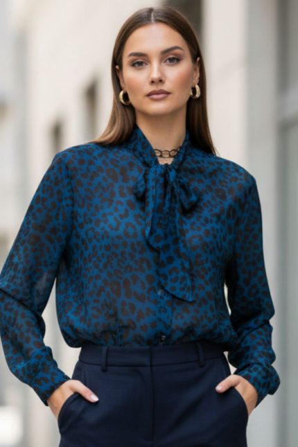 Glow Πουκάμισο με Δέσιμο Animal Print