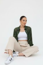 Amalia Πουκάμισο Εμπριμέ Sheer in Khaki