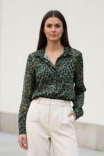 Amalia Πουκάμισο Εμπριμέ Sheer in Khaki