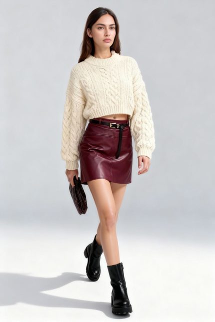 Athens Skirt in Burgundy