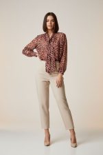 Glow Πουκάμισο με Δέσιμο Animal Print in Burgundy