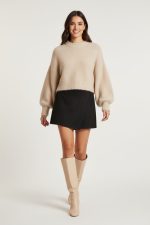 Nantia Suede Skorts in black