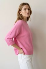 Nickie Round Neck Viscose Πουλόβερ in Pink
