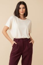 Κοτλέ παντελόνι carrot fit με λάστιχο στη μέση