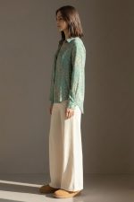 Πουκάμισο Εμπριμέ Sheer in Mint Sand