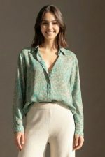 Πουκάμισο Εμπριμέ Sheer in Mint Sand