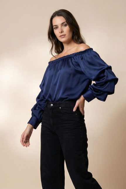 Satin Off-Shoulder Top 