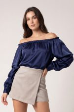 Satin Off-Shoulder Top 