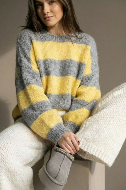 Striped Fluffy Sweater
