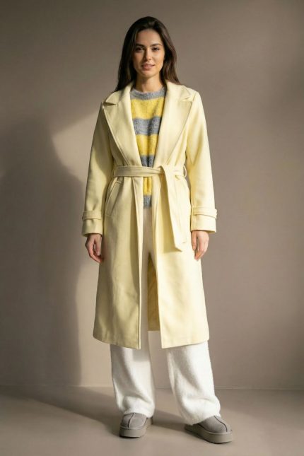 Oversized Midi Coat in Yellow