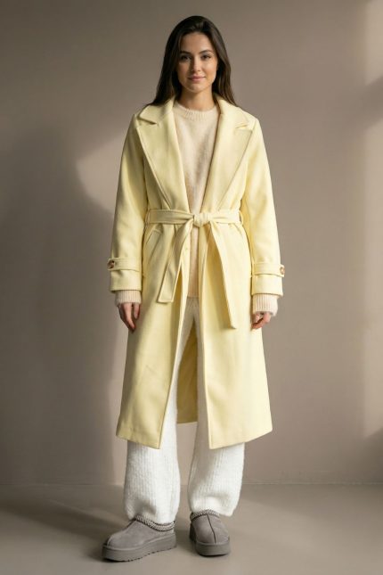 Oversized Midi Coat in Yellow