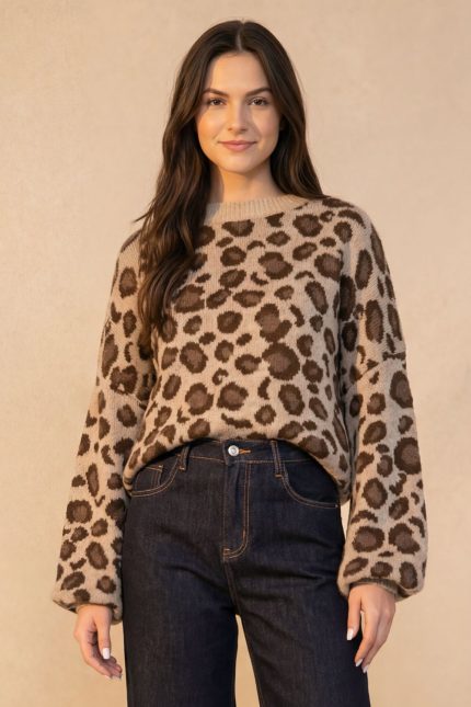 Animal Print Sweater in