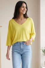 Katia Knitted Top in yellow