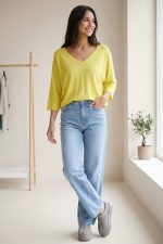 Katia Knitted Top in yellow