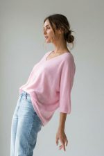 Katia Knitted Top σε ροζ απόχρωση από modal viscose. Υποαλλεργικό, extra μαλακό πλεκτό, One Size έως X-Large, ιδανικό για καθημερινά looks.