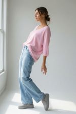 Katia Knitted Top σε ροζ απόχρωση από modal viscose. Υποαλλεργικό, extra μαλακό πλεκτό, One Size έως X-Large, ιδανικό για καθημερινά looks.