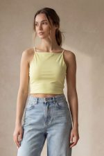 square neck top in yellow