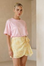 Mini Κρουαζέ Φούστα Floral in yellow