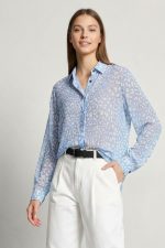 Πουκάμισο Εμπριμέ Sheer in baby blue