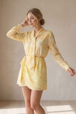 Set Floral Φούστα και Πουκάμισο in yellow
