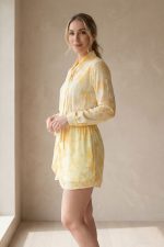 Set Floral Φούστα και Πουκάμισο in yellow