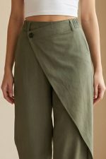 Παντελόνι με Εφέ Κρουαζέ in Khaki