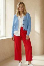 Παντελόνι με Εφέ Κρουαζέ in Red