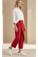 Παντελόνι με Εφέ Κρουαζέ in Red