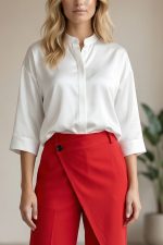 Παντελόνι με Εφέ Κρουαζέ in Red