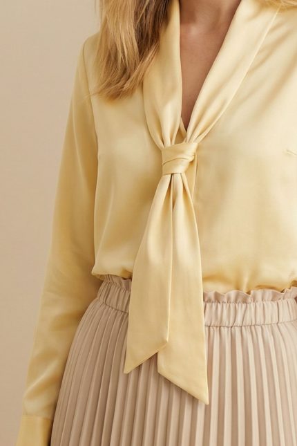 Σατινέ Πουκάμισο με Εφέ Φουλάρι