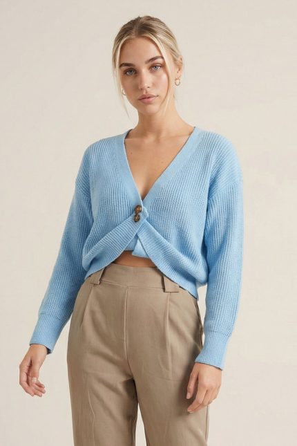 KLM Cardigan in Baby Blue