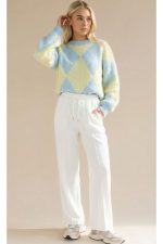 Viscose Soft Wide Pants in White