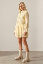 Sheer Crepe Mini Dress