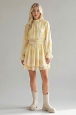 Sheer Crepe Mini Dress